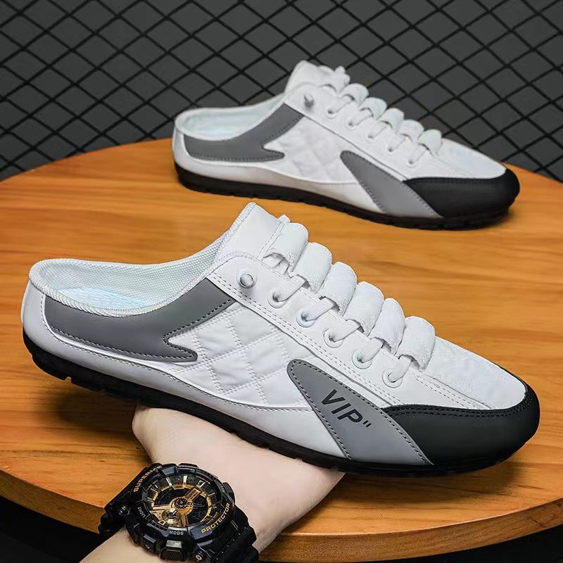 Men&#039;s Casual Trendy Spring/summer Flat Soft-soled Driving Shoes Half-support Shoes Comfortable Breathable Slip-resistant